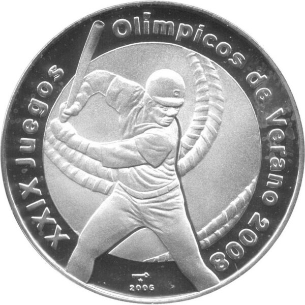 Kuba 10 Pesos 2006 - XXIX. Olympische Sommerspiele 2008 in Peking "Baseballspieler" - Silber PP