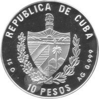 Kuba 10 Pesos 1997 - Kubas Postgeschichte "Postschiff Washington" - Silber PP