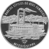 Kuba 10 Pesos 1998 - Flussschiffe "Mississippi"...