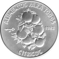 Kuba 5 Pesos 1982 - F.A.O. "Zitrusfrüchte"...
