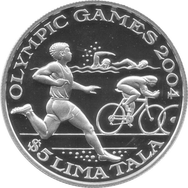 Tokelau 5 Dollar 2003 - XXVIII. Olympische Sommerspiele 2004 in Athen - Silber PP
