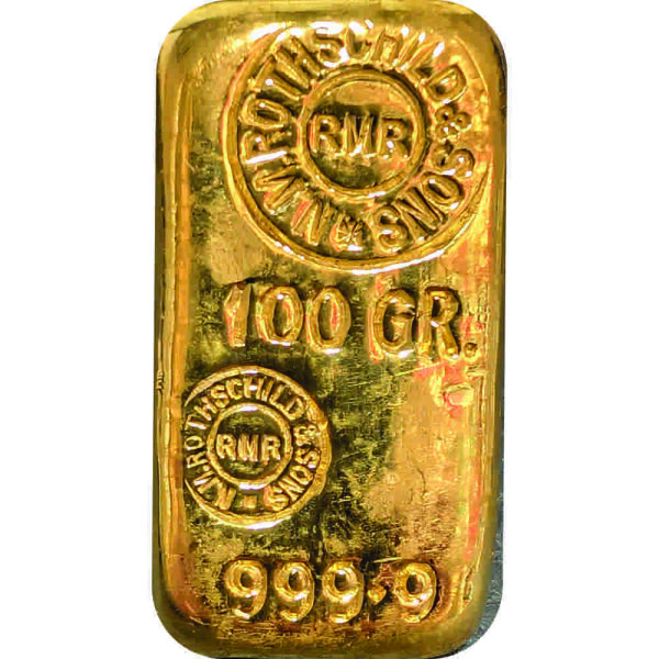 100 Gramm Goldbarren N.M. Rothschild & Sons - R.M.R