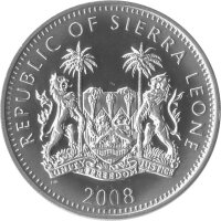 Sierra Leone 10 Dollars 2008 - XXIX. Olympische Sommerspiele 2008 in Peking "Chinesischer Drache" - Silber PP