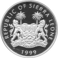 Sierra Leone 10 Dollars 1999 - Charles Darwin und die Beagle - Silber PP