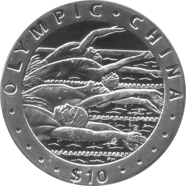British Virgin Islands 10 Dollars 2008 - XXIX. Olympische Sommerspiele 2008 in Peking "Schwimmen" - Silber PP