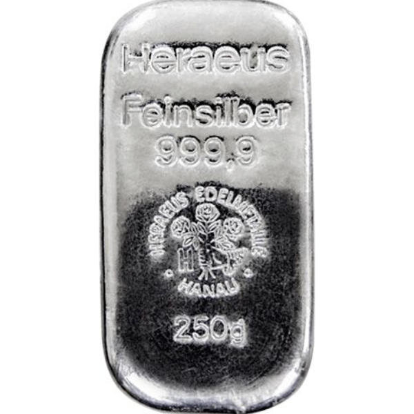 250 Gramm Silberbarren Argor-Heraeus oder Heraeus | Neuware