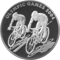 Kasachstan 100 Tenge 2004 -XXVIII. Olympische Sommerspiele 2004 in Athen "Radfahren" - 1 oz Silber PP