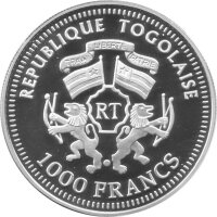 Togo 1.000 Francs 2003 - XXVIII. Olympische Sommerspiele 2004 in Athen "Läufer" - Silber PP