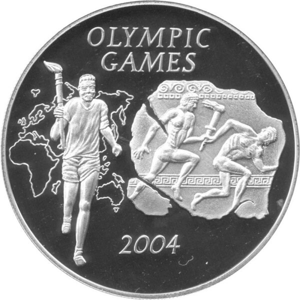 Ghana 500 Sika 2003 - XXVIII. Olympische Sommerspiele 2004 in Athen "Fackelläufer" - Silber PP