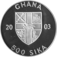 Ghana 500 Sika 2003 - XXVIII. Olympische Sommerspiele 2004 in Athen "Fackelläufer" - Silber PP
