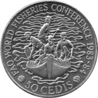 Ghana 50 Cedis 1984 - F.A.O. Weltfischereikonferenz - Ku-Ni
