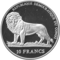 Kongo 10 Francs 2001 - "Kofi Annan" - Silber PP