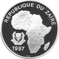 Kongo 1.000 Zaires 1997 - Portugiesische Karavelle - Silber PP