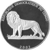 Kongo 10 Francs 2003 - XXVIII. Olympische Spiele 2004 in Athen "Hürdenläufer" - Silber PP