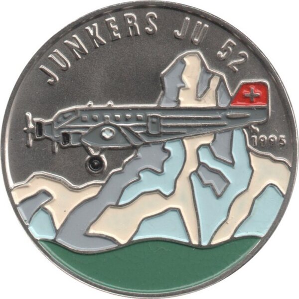 Kongo 100 Francs 1995 - Junkers Ju 52 - Ku-Ni  teilcoloriert