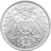 J.017 Kaiserreich 1 Mark 1891 - 1916 10 Stück 900/1000 Silber