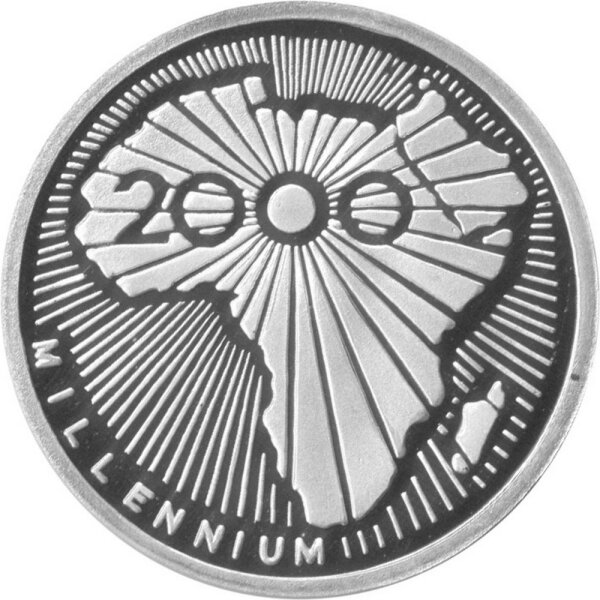 Tschad 500 Francs 2000 - Millennium - Silber PP