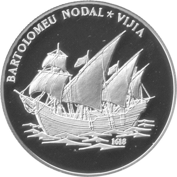 Liberia 10 Dollars 1999 - Bartolomeu Nodal und die Vijia - Silber PP