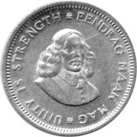 Südafrika 5 Cents 1963 - Jan van Riebeeck - Silber