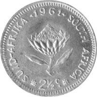 Südafrika 2,5 Cents 1961 - Jan van Riebeeck - Silber