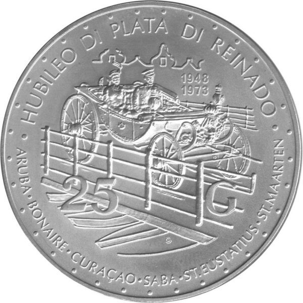 Niederländische Antillen 25 Gulden 1976 - 25. Regierungsjubiläum von Königin Juliana - Silber