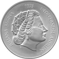 Niederländische Antillen 25 Gulden 1976 - 25. Regierungsjubiläum von Königin Juliana - Silber
