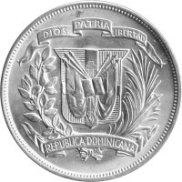 Dominikanische Republik 1 Peso 1952 - Umlaufmünze - Silber