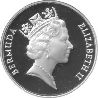 Bermuda 1 Dollar 1986 - Suppenschildkröte - Silber PP