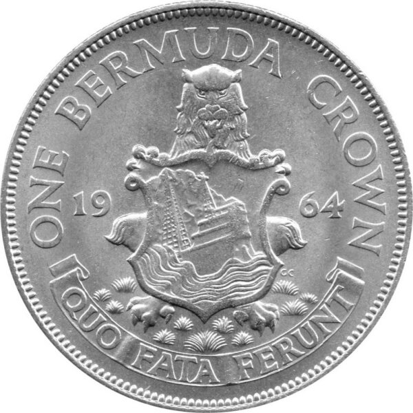 Bermuda 1 Crown 1964 - Königin Elisabeth II. - Silber