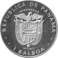 Panama 1 Balboa 1979 - Vasco Nunez de Balboa  mit Helm - Silber PP