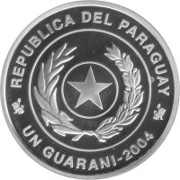 Paraguay 1 Guarani 2004 - XVIII. Fußball WM 2006 in Deutschland "Ball im Tor" - Silber PP