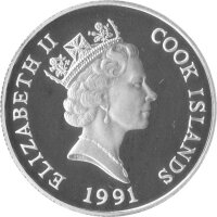 Cook Islands 5 Dollars 1991 - XV. Fußball WM 1994 in den USA - Silber PP