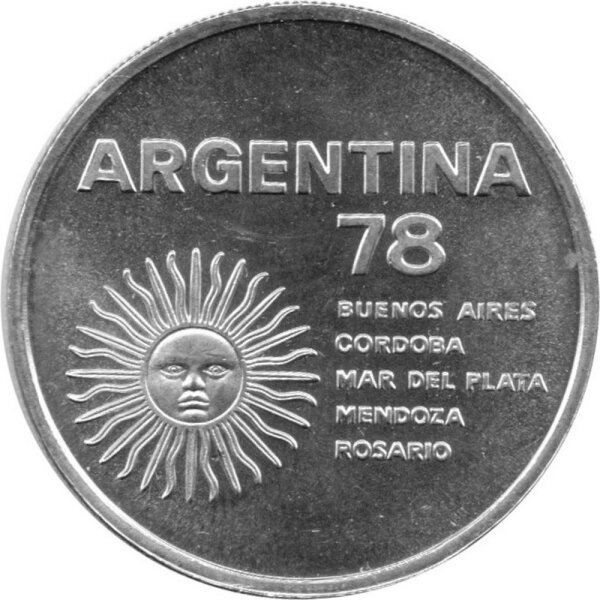 Argentinien 1.000 Pesos 1977 - XI. Fußball WM 1978 in Argentinien - Silber