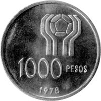 Argentinien 1.000 Pesos 1978 - XI. Fußball WM 1978 in Argentinien - Silber