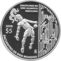 Mexiko 5 Pesos 2008 - Ibero-Amerikanische Spiele - Silber PP