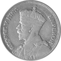 Neuseeland 1 Shilling 1933 - Georg V. Umlaufmünze - Silber