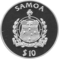 Samoa 10 Tala 1999 - Segelschiff "Eber" - Silber PP