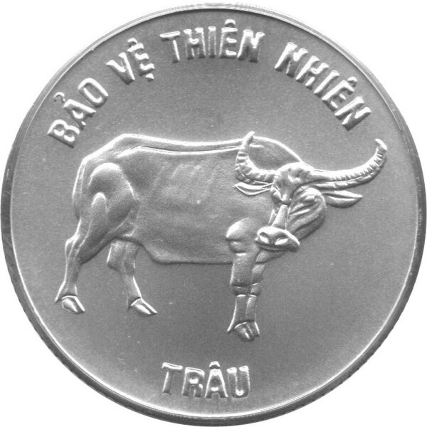 Vietnam 100 Dong 1986 - Wasserbüffel - Silber