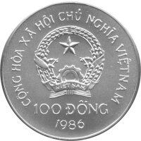 Vietnam 100 Dong 1986 - Wasserbüffel - Silber