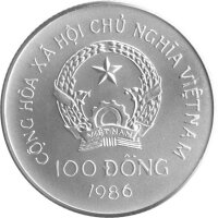 Vietnam 100 Dong 1986 - Elefant - Silber