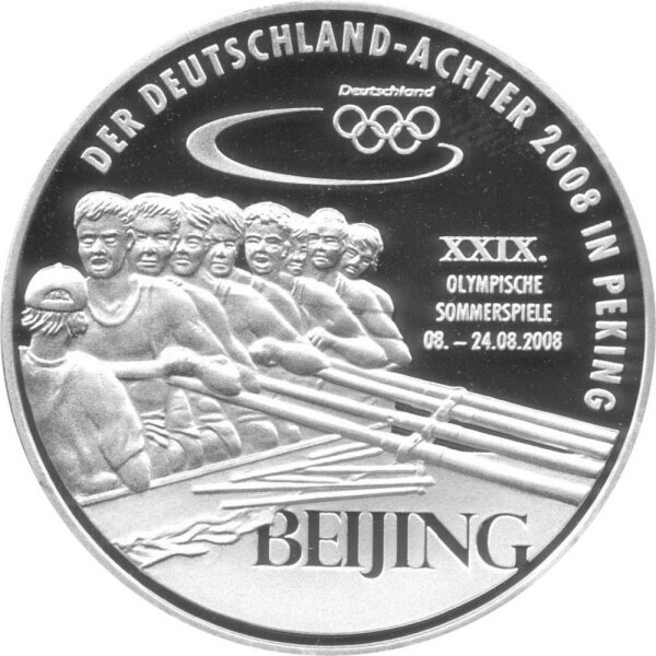 Deutschland Medaille - Peking 2008 - Deutschland-Achter - Silber PP