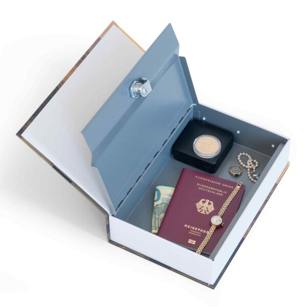 Buchtresor aus Stahl mit Zylinderschloss