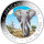 Somalia Elefant 2025 1 oz Silber - Farbapplikation