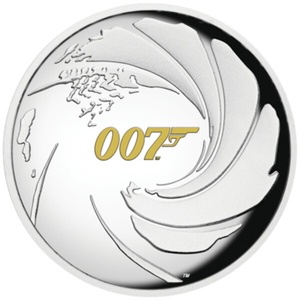 Tuvalu James Bond 007 2020 1 oz Silber - Polierte Platte High Relief