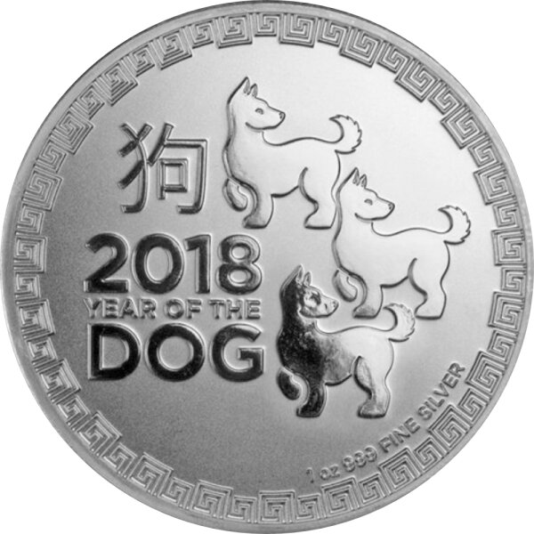 Niue Lunar 2018 Jahr des Hundes 1 oz Silber