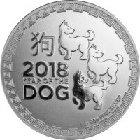 Niue Lunar 2018 Jahr des Hundes 1 oz Silber