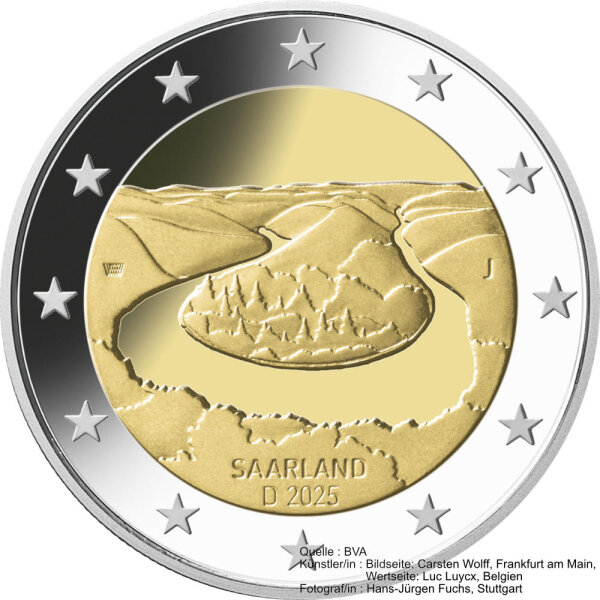 Deutschland 2 Euro 2025 "Saarland" J