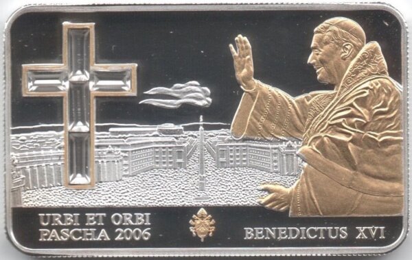 Cook Islands 5 Dollars 2006 - Urbi et Orbi - Silber PP teilvergoldet