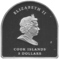 Cook Islands 5 Dollars 2007 - Papstbesuch in Marienzell - Silber PP teilvergoldet