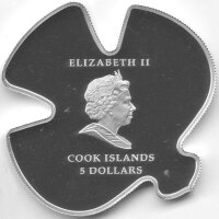 Cook Islands 5 Dollars 2007 - Papstbesuch in Assisi - Silber PP teilvergoldet